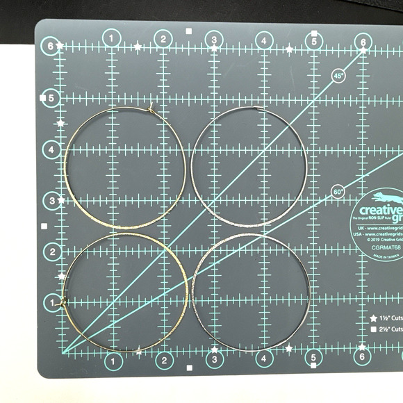 Hoop Earrings 2 Pair Large Textured Lightweight Gold Tone and Silver Tone Sets - Picture 5 of 6